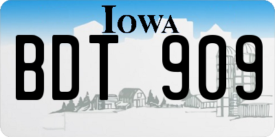 IA license plate BDT909