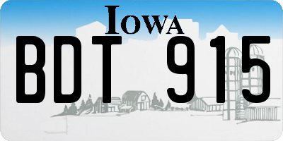IA license plate BDT915