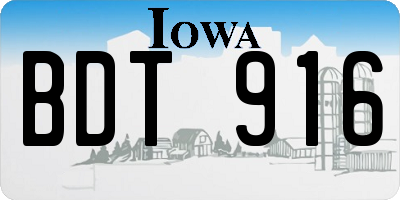 IA license plate BDT916