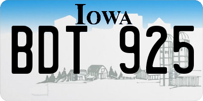IA license plate BDT925