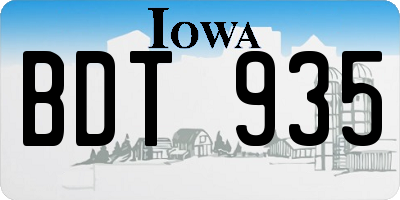 IA license plate BDT935