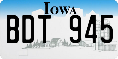 IA license plate BDT945