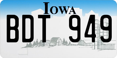 IA license plate BDT949