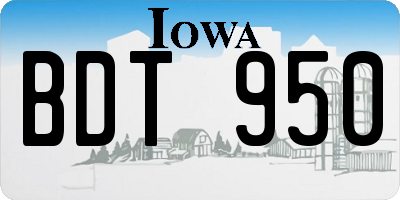 IA license plate BDT950