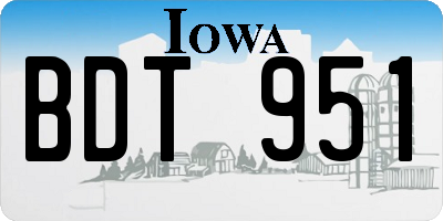 IA license plate BDT951