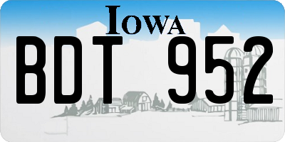IA license plate BDT952