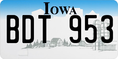 IA license plate BDT953