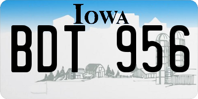 IA license plate BDT956