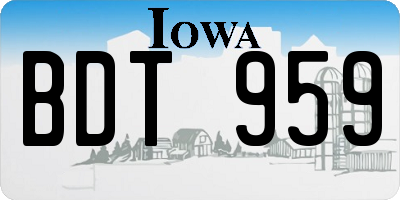 IA license plate BDT959