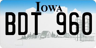 IA license plate BDT960