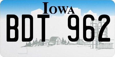 IA license plate BDT962