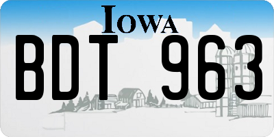 IA license plate BDT963
