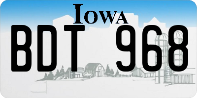 IA license plate BDT968