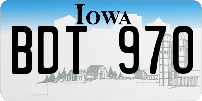 IA license plate BDT970