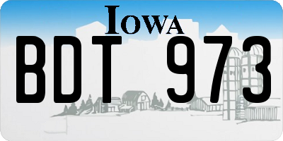 IA license plate BDT973