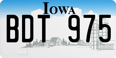 IA license plate BDT975