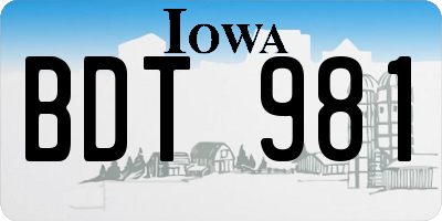 IA license plate BDT981