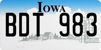 IA license plate BDT983