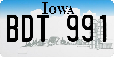 IA license plate BDT991