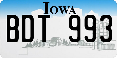 IA license plate BDT993