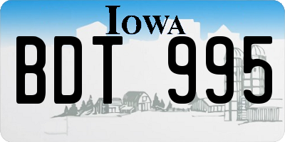 IA license plate BDT995