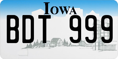 IA license plate BDT999