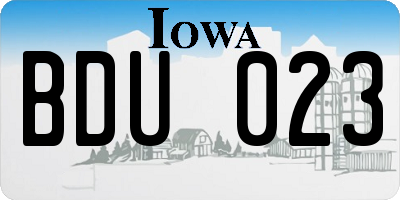 IA license plate BDU023