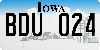IA license plate BDU024