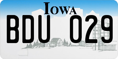 IA license plate BDU029