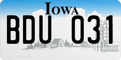 IA license plate BDU031