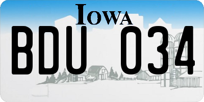 IA license plate BDU034