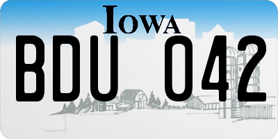 IA license plate BDU042