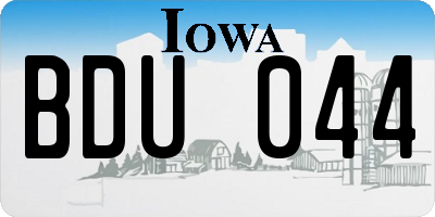 IA license plate BDU044