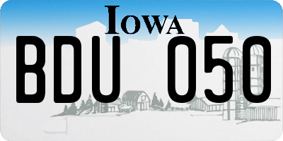 IA license plate BDU050