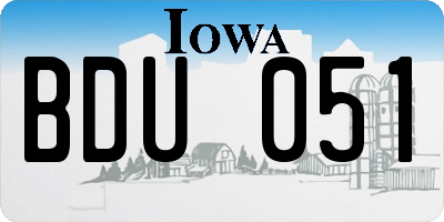 IA license plate BDU051