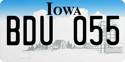 IA license plate BDU055