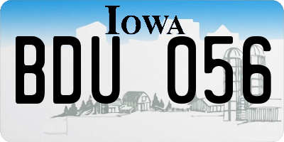 IA license plate BDU056