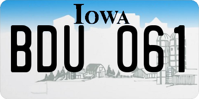 IA license plate BDU061