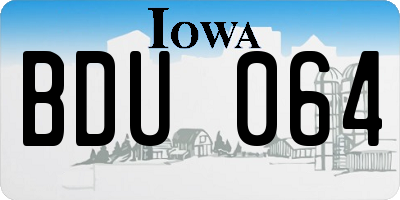 IA license plate BDU064