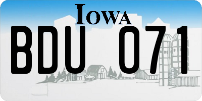 IA license plate BDU071