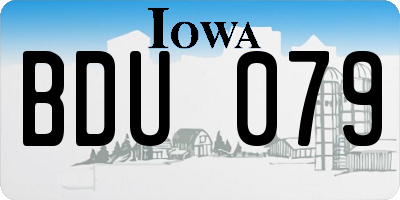 IA license plate BDU079