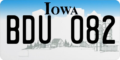 IA license plate BDU082