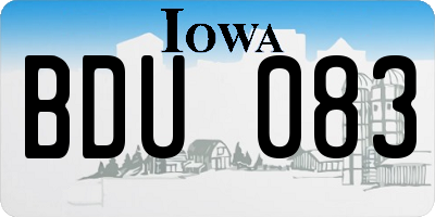IA license plate BDU083