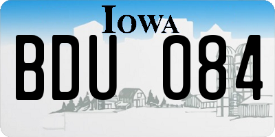 IA license plate BDU084