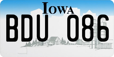 IA license plate BDU086