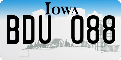 IA license plate BDU088