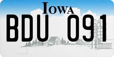 IA license plate BDU091
