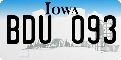 IA license plate BDU093