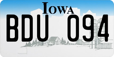 IA license plate BDU094