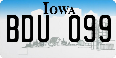 IA license plate BDU099